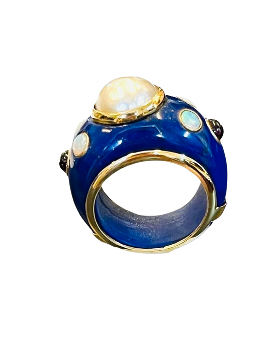 Lapis lazuli cocktail ring